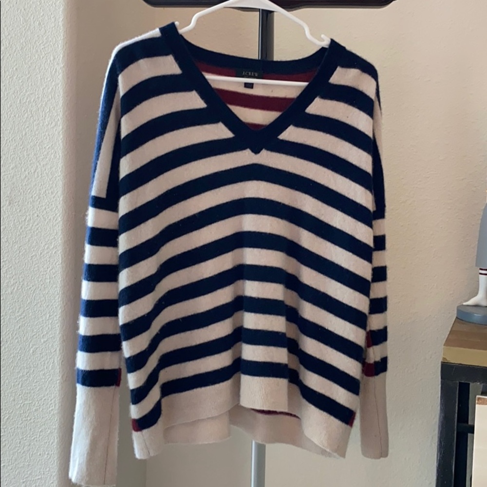 J crew two tone cashmere sweater